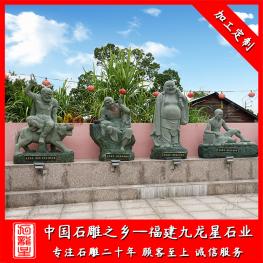 惠安石雕十八罗汉厂家 寺庙18罗汉石雕像
